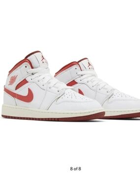 Air Jordan 1 Mid SE "White Dune Red" / 6.5Y / 8W